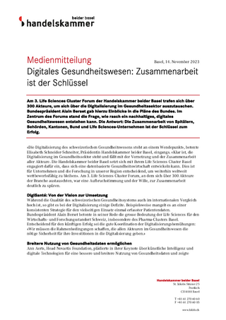Medienmitteilung LSC Forum 2023